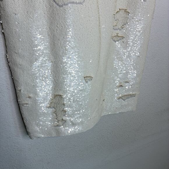The Frankie Shop Riley Neutral Sequin Ivory Dress S - Picture 9 of 11